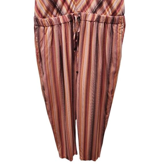 Wonderly Tie Waist T Back Jumpsuit striped rayon 1X new NWT - Picture 5 of 11